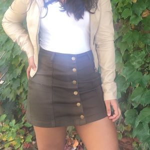 Olive green, button shirt skirt👌🏾